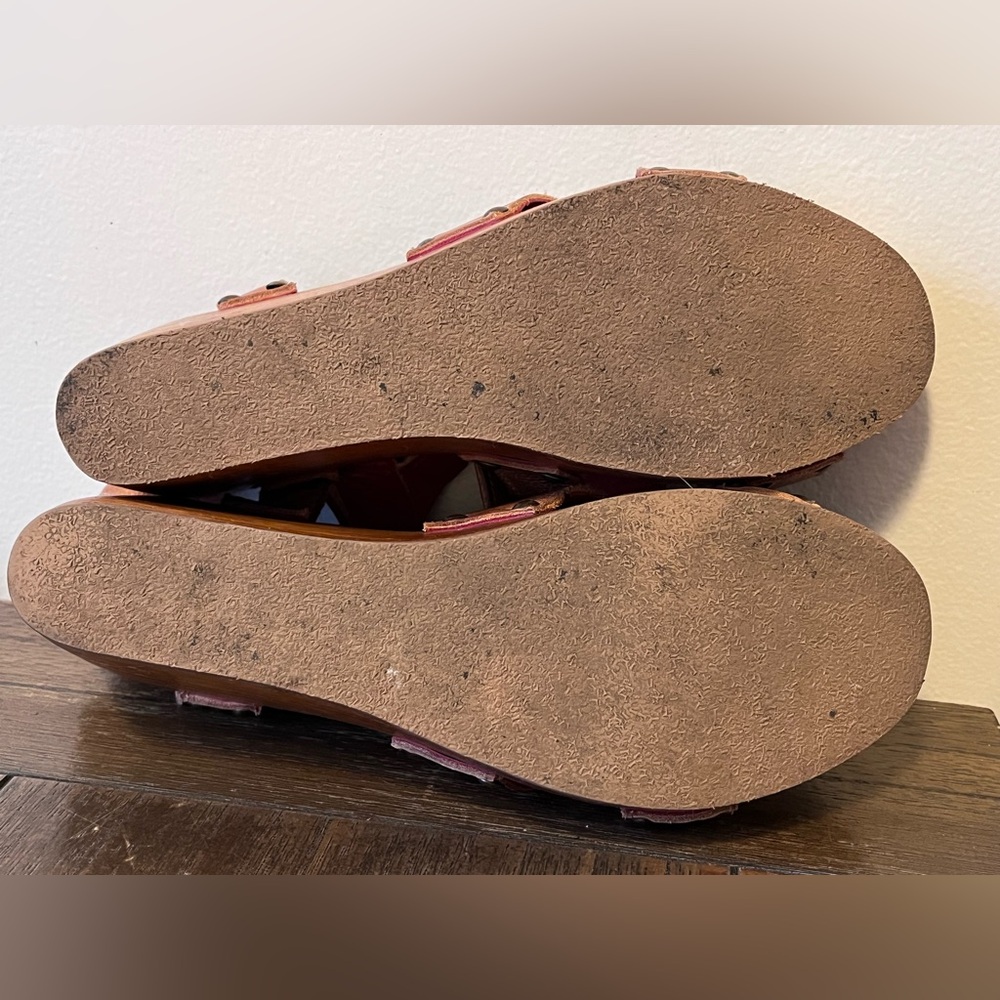 Bed Stu Grettell Wooden Wedge Sandals Womens size 9 - Picture 8 of 8